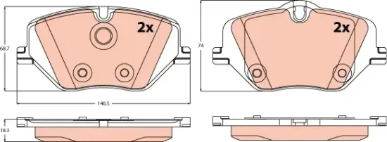 Bremsbelagsatz, Scheibenbremse TRW GDB2608 Bild Bremsbelagsatz, Scheibenbremse TRW GDB2608