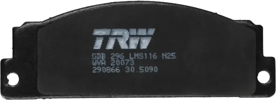 Bremsbelagsatz, Scheibenbremse Vorderachse TRW GDB296 Bild Bremsbelagsatz, Scheibenbremse Vorderachse TRW GDB296