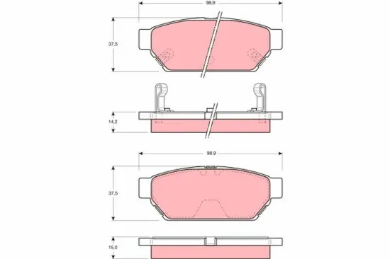 Bremsbelagsatz, Scheibenbremse Hinterachse TRW GDB3045 Bild Bremsbelagsatz, Scheibenbremse Hinterachse TRW GDB3045