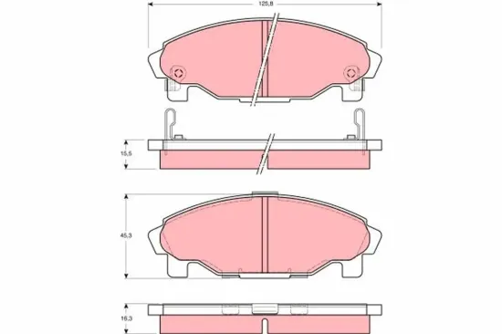Bremsbelagsatz, Scheibenbremse Vorderachse TRW GDB3071 Bild Bremsbelagsatz, Scheibenbremse Vorderachse TRW GDB3071