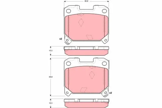 Bremsbelagsatz, Scheibenbremse Hinterachse TRW GDB3105 Bild Bremsbelagsatz, Scheibenbremse Hinterachse TRW GDB3105