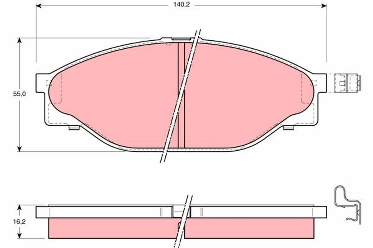 Bremsbelagsatz, Scheibenbremse Vorderachse TRW GDB3109