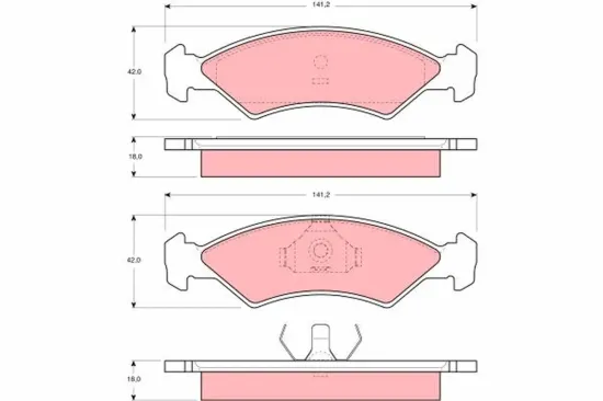 Bremsbelagsatz, Scheibenbremse Vorderachse TRW GDB311 Bild Bremsbelagsatz, Scheibenbremse Vorderachse TRW GDB311
