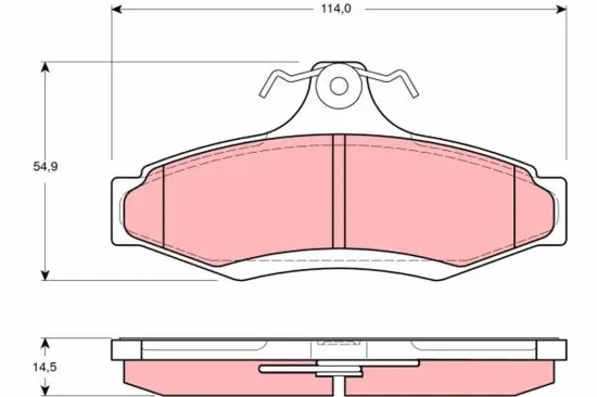 Bremsbelagsatz, Scheibenbremse Hinterachse TRW GDB3172 Bild Bremsbelagsatz, Scheibenbremse Hinterachse TRW GDB3172