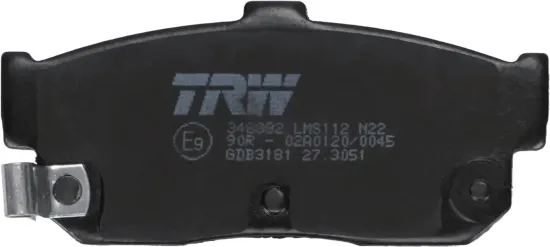Bremsbelagsatz, Scheibenbremse Hinterachse TRW GDB3181 Bild Bremsbelagsatz, Scheibenbremse Hinterachse TRW GDB3181