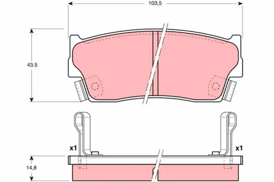 Bremsbelagsatz, Scheibenbremse Vorderachse TRW GDB3183 Bild Bremsbelagsatz, Scheibenbremse Vorderachse TRW GDB3183