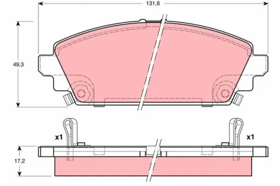 Bremsbelagsatz, Scheibenbremse Vorderachse TRW GDB3189 Bild Bremsbelagsatz, Scheibenbremse Vorderachse TRW GDB3189