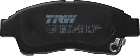 Bremsbelagsatz, Scheibenbremse Vorderachse TRW GDB3207 Bild Bremsbelagsatz, Scheibenbremse Vorderachse TRW GDB3207