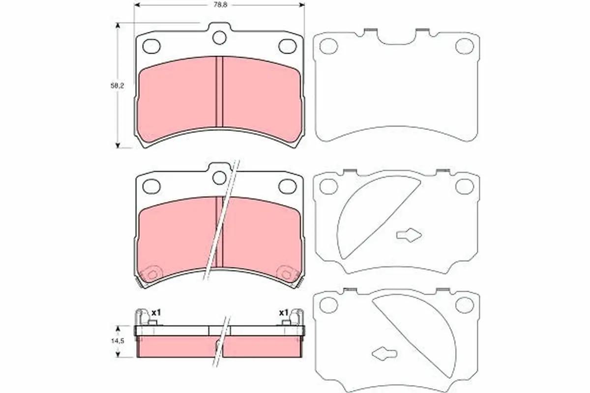 Bremsbelagsatz, Scheibenbremse Vorderachse TRW GDB3219