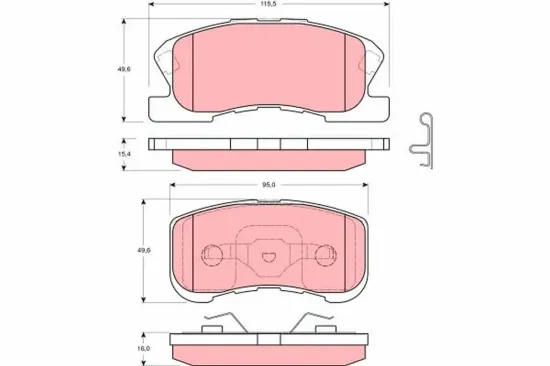 Bremsbelagsatz, Scheibenbremse Vorderachse TRW GDB3220 Bild Bremsbelagsatz, Scheibenbremse Vorderachse TRW GDB3220