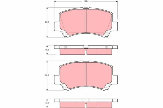 Bremsbelagsatz, Scheibenbremse Vorderachse TRW GDB3221 Bild Bremsbelagsatz, Scheibenbremse Vorderachse TRW GDB3221