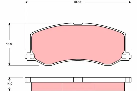 Bremsbelagsatz, Scheibenbremse Vorderachse TRW GDB3237 Bild Bremsbelagsatz, Scheibenbremse Vorderachse TRW GDB3237
