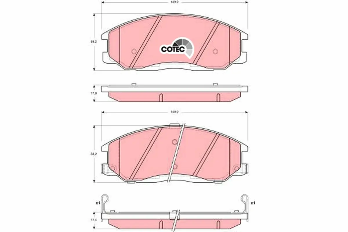 Bremsbelagsatz, Scheibenbremse TRW GDB3244
