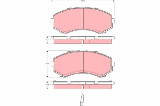 Bremsbelagsatz, Scheibenbremse Vorderachse TRW GDB3254 Bild Bremsbelagsatz, Scheibenbremse Vorderachse TRW GDB3254