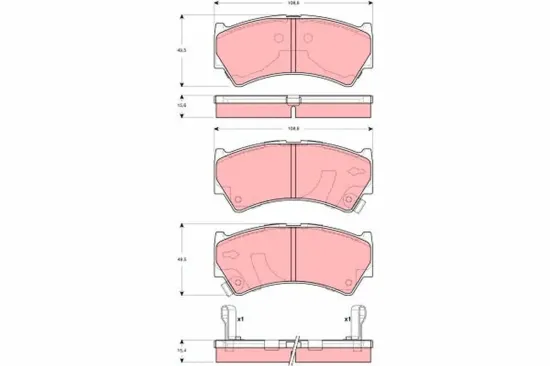 Bremsbelagsatz, Scheibenbremse Vorderachse TRW GDB3275 Bild Bremsbelagsatz, Scheibenbremse Vorderachse TRW GDB3275