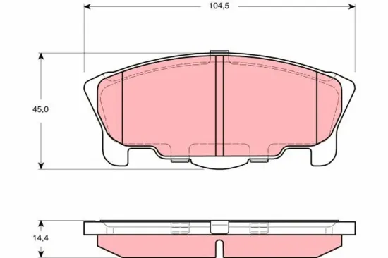Bremsbelagsatz, Scheibenbremse Vorderachse TRW GDB3320 Bild Bremsbelagsatz, Scheibenbremse Vorderachse TRW GDB3320