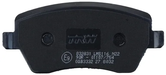 Bremsbelagsatz, Scheibenbremse Vorderachse TRW GDB3332 Bild Bremsbelagsatz, Scheibenbremse Vorderachse TRW GDB3332