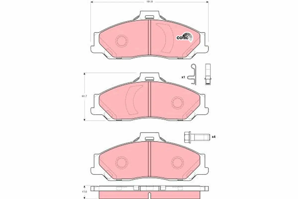 Bremsbelagsatz, Scheibenbremse Vorderachse TRW GDB3353