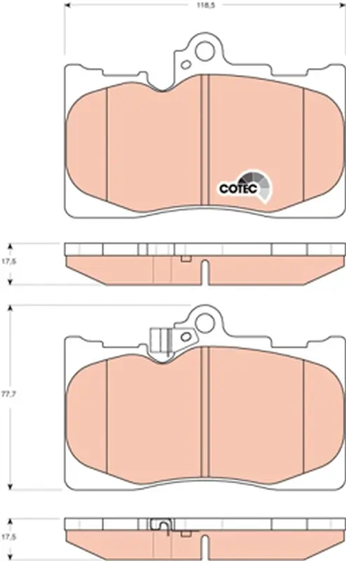 Bremsbelagsatz, Scheibenbremse Vorderachse TRW GDB3398