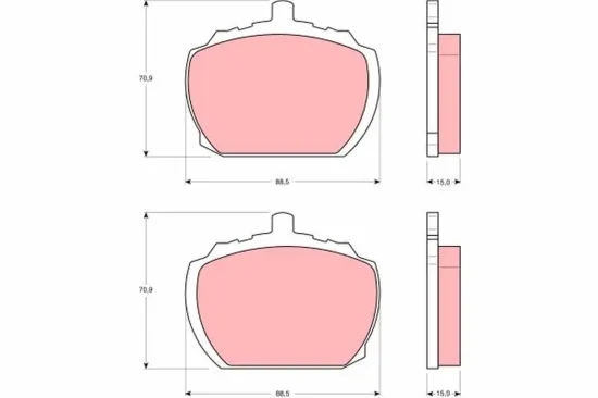 Bremsbelagsatz, Scheibenbremse TRW GDB340 Bild Bremsbelagsatz, Scheibenbremse TRW GDB340