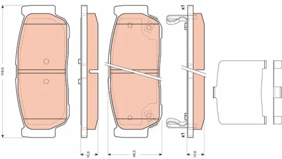 Bremsbelagsatz, Scheibenbremse TRW GDB3417 Bild Bremsbelagsatz, Scheibenbremse TRW GDB3417
