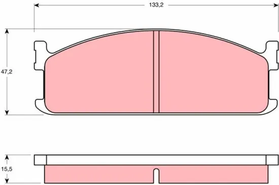 Bremsbelagsatz, Scheibenbremse Vorderachse TRW GDB345 Bild Bremsbelagsatz, Scheibenbremse Vorderachse TRW GDB345