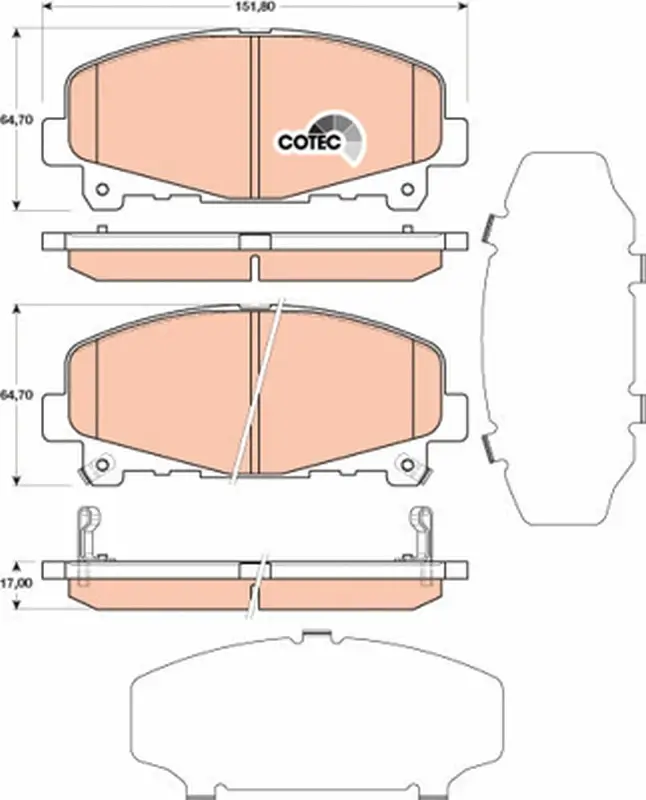 Bremsbelagsatz, Scheibenbremse Vorderachse TRW GDB3477