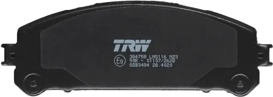 Bremsbelagsatz, Scheibenbremse Vorderachse TRW GDB3484 Bild Bremsbelagsatz, Scheibenbremse Vorderachse TRW GDB3484