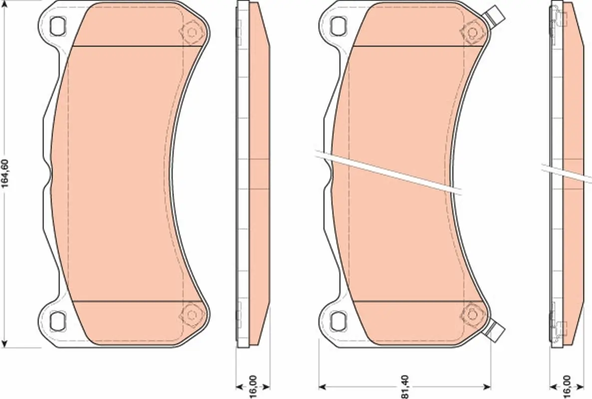 Bremsbelagsatz, Scheibenbremse Vorderachse TRW GDB3489