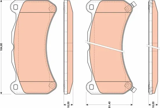 Bremsbelagsatz, Scheibenbremse Vorderachse TRW GDB3489 Bild Bremsbelagsatz, Scheibenbremse Vorderachse TRW GDB3489