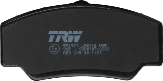 Bremsbelagsatz, Scheibenbremse Vorderachse TRW GDB349 Bild Bremsbelagsatz, Scheibenbremse Vorderachse TRW GDB349