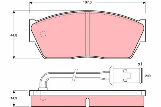 Bremsbelagsatz, Scheibenbremse Vorderachse TRW GDB350 Bild Bremsbelagsatz, Scheibenbremse Vorderachse TRW GDB350