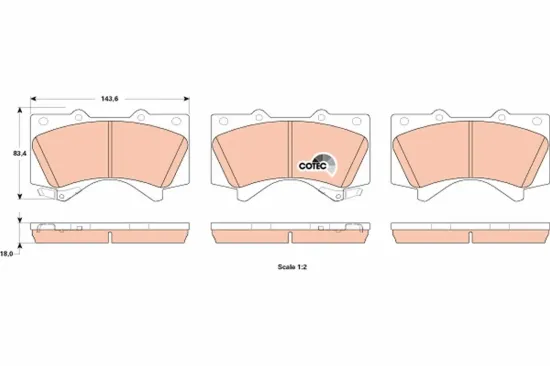 Bremsbelagsatz, Scheibenbremse Vorderachse TRW GDB3524 Bild Bremsbelagsatz, Scheibenbremse Vorderachse TRW GDB3524