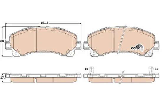 Bremsbelagsatz, Scheibenbremse Vorderachse TRW GDB3545 Bild Bremsbelagsatz, Scheibenbremse Vorderachse TRW GDB3545