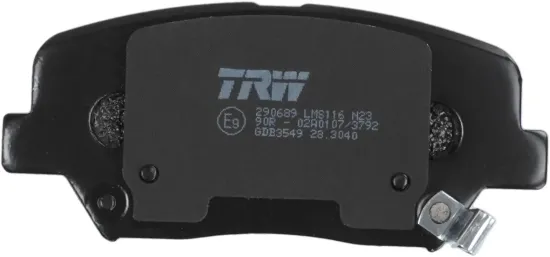 Bremsbelagsatz, Scheibenbremse Vorderachse TRW GDB3549 Bild Bremsbelagsatz, Scheibenbremse Vorderachse TRW GDB3549