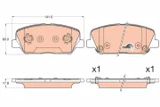 Bremsbelagsatz, Scheibenbremse Vorderachse TRW GDB3582