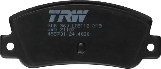 Bremsbelagsatz, Scheibenbremse Hinterachse TRW GDB360 Bild Bremsbelagsatz, Scheibenbremse Hinterachse TRW GDB360