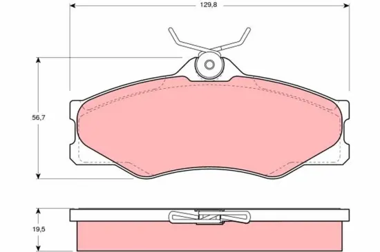 Bremsbelagsatz, Scheibenbremse Vorderachse TRW GDB399 Bild Bremsbelagsatz, Scheibenbremse Vorderachse TRW GDB399