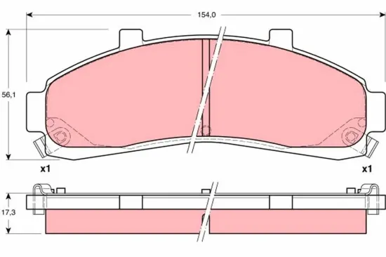 Bremsbelagsatz, Scheibenbremse Vorderachse TRW GDB4010 Bild Bremsbelagsatz, Scheibenbremse Vorderachse TRW GDB4010