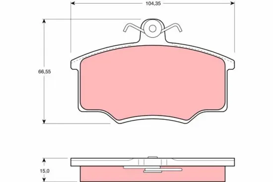 Bremsbelagsatz, Scheibenbremse Vorderachse TRW GDB403 Bild Bremsbelagsatz, Scheibenbremse Vorderachse TRW GDB403
