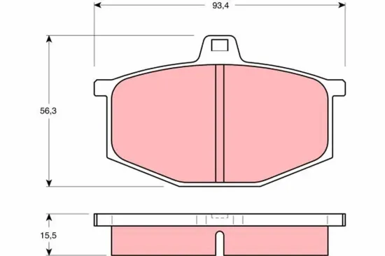 Bremsbelagsatz, Scheibenbremse Vorderachse TRW GDB405 Bild Bremsbelagsatz, Scheibenbremse Vorderachse TRW GDB405