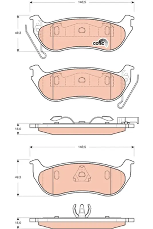 Bremsbelagsatz, Scheibenbremse Hinterachse TRW GDB4139