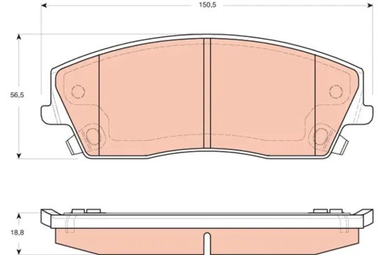Bremsbelagsatz, Scheibenbremse Vorderachse TRW GDB4140 Bild Bremsbelagsatz, Scheibenbremse Vorderachse TRW GDB4140
