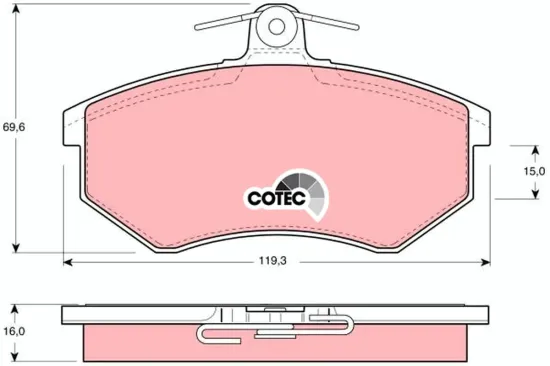 Bremsbelagsatz, Scheibenbremse Vorderachse TRW GDB430 Bild Bremsbelagsatz, Scheibenbremse Vorderachse TRW GDB430