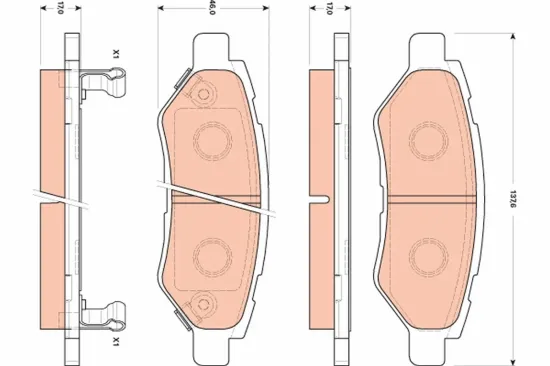 Bremsbelagsatz, Scheibenbremse Hinterachse TRW GDB4602 Bild Bremsbelagsatz, Scheibenbremse Hinterachse TRW GDB4602