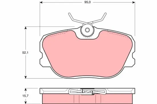 Bremsbelagsatz, Scheibenbremse Vorderachse TRW GDB493 Bild Bremsbelagsatz, Scheibenbremse Vorderachse TRW GDB493