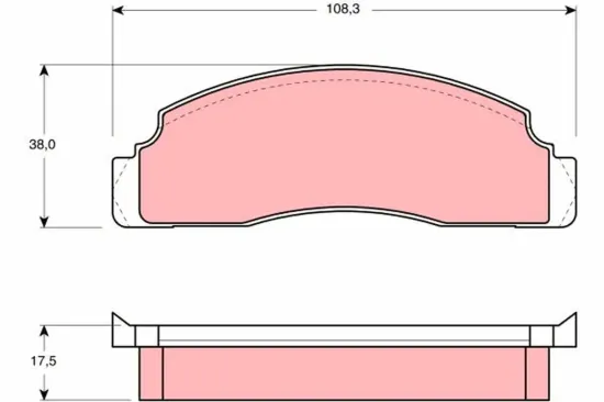 Bremsbelagsatz, Scheibenbremse Vorderachse TRW GDB624 Bild Bremsbelagsatz, Scheibenbremse Vorderachse TRW GDB624