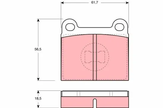 Bremsbelagsatz, Scheibenbremse Vorderachse TRW GDB663 Bild Bremsbelagsatz, Scheibenbremse Vorderachse TRW GDB663