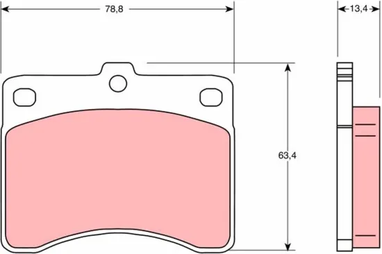 Bremsbelagsatz, Scheibenbremse Vorderachse TRW GDB736 Bild Bremsbelagsatz, Scheibenbremse Vorderachse TRW GDB736