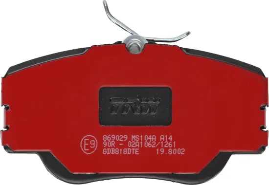 Bremsbelagsatz, Scheibenbremse Vorderachse TRW GDB818DTE Bild Bremsbelagsatz, Scheibenbremse Vorderachse TRW GDB818DTE